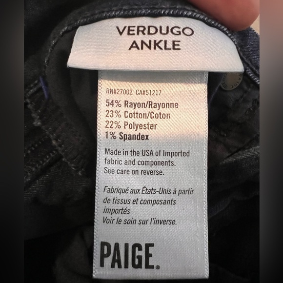 Paige Verdugo Women’s Ankle Crop Jeans, Size 25 - Picture 6 of 8